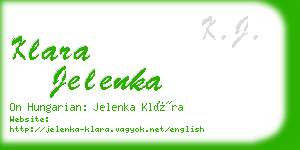 klara jelenka business card